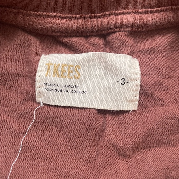 SOLD ✅ TKEES Women's 3/4 Sleeve Pullover Orange Oversized Crop T-Shirt Sz: 3 (M) - Picture 3 of 6